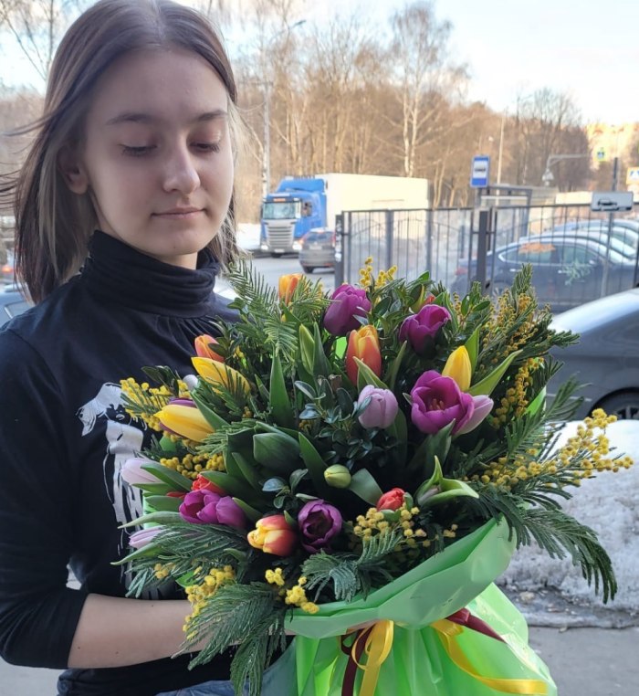 Букет с тюльпанами «Внимание» — доставка цветов Балашихе